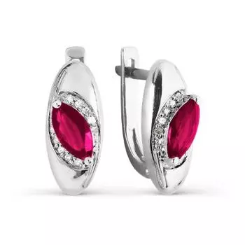 Серьги с рубинами и бриллиантами Линии Любви