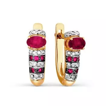 Серьги с рубинами и бриллиантами Линии Любви