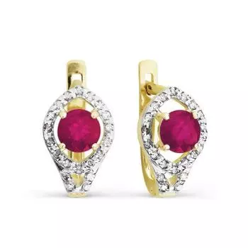 Серьги с рубинами и бриллиантами Линии Любви