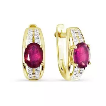 Серьги с рубинами и бриллиантами Линии Любви