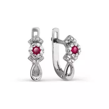 Серьги с рубинами и бриллиантами Линии Любви