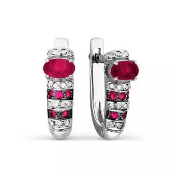 Серьги с рубинами и бриллиантами Линии Любви