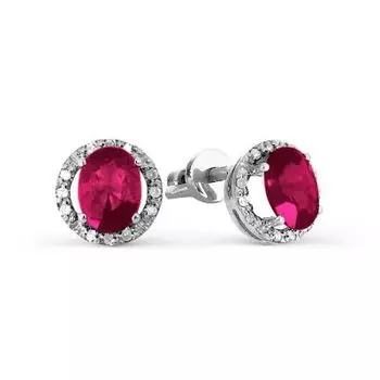Серьги с рубинами и бриллиантами Линии Любви