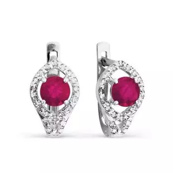 Серьги с рубинами и бриллиантами Линии Любви