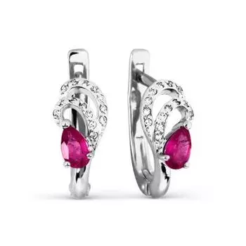 Серьги с рубинами и бриллиантами Линии Любви
