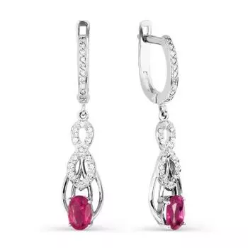 Серьги с рубинами и бриллиантами Линии Любви