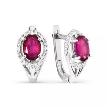 Серьги с рубинами и бриллиантами Линии Любви