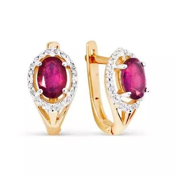 Серьги с рубинами и бриллиантами Линии Любви