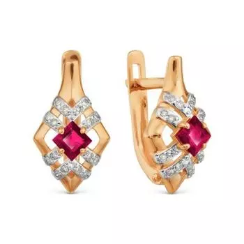 Серьги с рубинами и бриллиантами Линии Любви