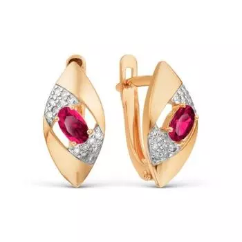 Серьги с рубинами и бриллиантами Линии Любви
