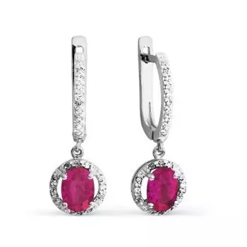 Серьги с рубинами и бриллиантами Линии Любви