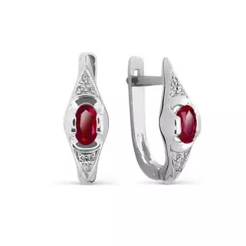 Серьги с рубинами и бриллиантами Линии Любви