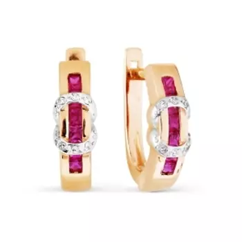 Серьги с рубинами и бриллиантами Линии Любви