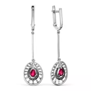 Серьги с рубинами и бриллиантами Линии Любви