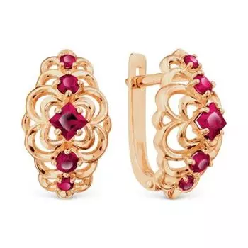 Серьги с рубинами Линии Любви