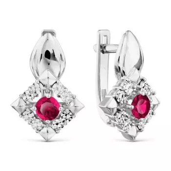 Серьги с рубинами Линии Любви