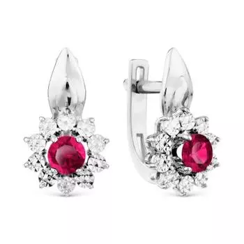 Серьги с рубинами Линии Любви
