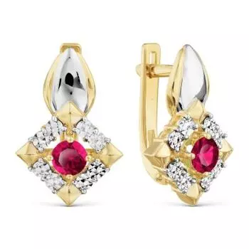 Серьги с рубинами Линии Любви