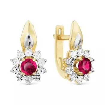 Серьги с рубинами Линии Любви