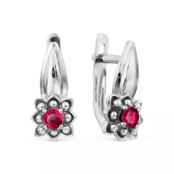 Серьги с рубинами Линии Любви