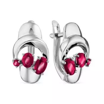 Серьги с рубинами Линии Любви