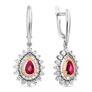 Серьги с рубинами Линии Любви