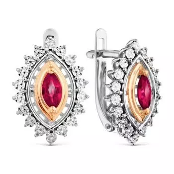 Серьги с рубинами Линии Любви