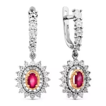 Серьги с рубинами Линии Любви
