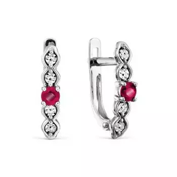 Серьги с рубинами Линии Любви