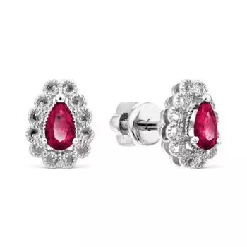 Серьги с рубинами Линии Любви