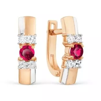 Серьги с рубинами Линии Любви
