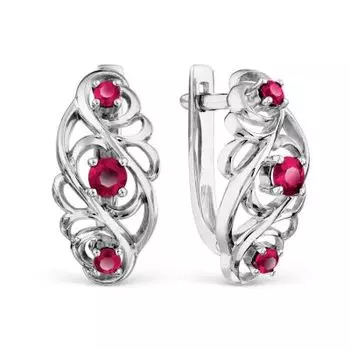 Серьги с рубинами Линии Любви