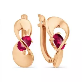 Серьги с рубинами Линии Любви