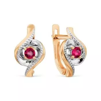 Серьги с рубинами Линии Любви