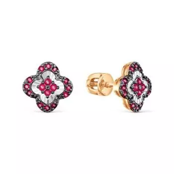 Серьги с рубинами Линии Любви