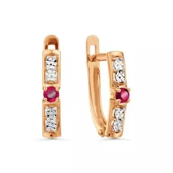 Серьги с рубинами Линии Любви