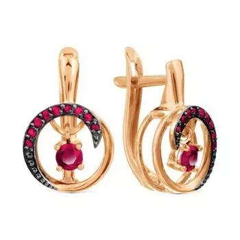 Серьги с рубинами Линии Любви