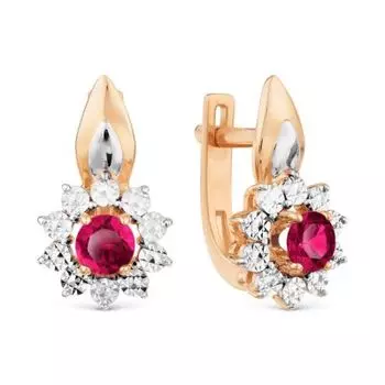 Серьги с рубинами Линии Любви
