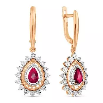 Серьги с рубинами Линии Любви