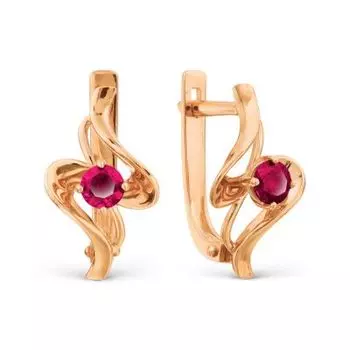 Серьги с рубинами Линии Любви