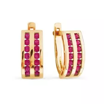 Серьги с рубинами Линии Любви