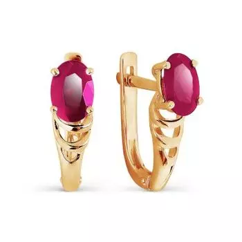 Серьги с рубинами Линии Любви