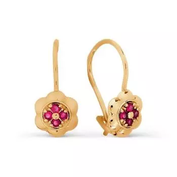 Серьги с рубинами Линии Любви