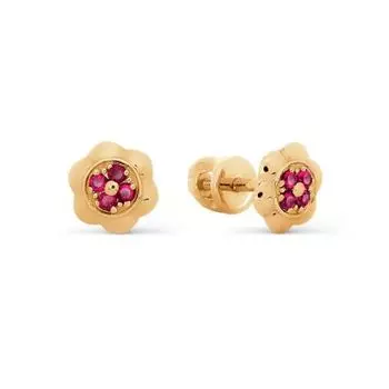 Серьги с рубинами Линии Любви