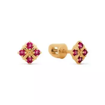Серьги с рубинами Линии Любви