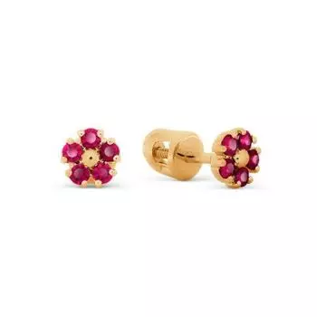 Серьги с рубинами Линии Любви