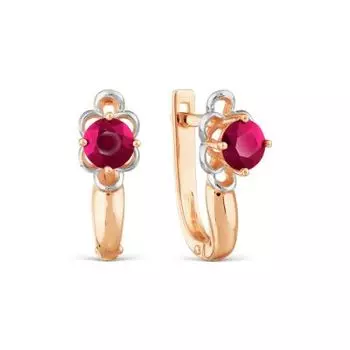 Серьги с рубинами Линии Любви