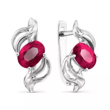 Серьги с рубинами Линии Любви