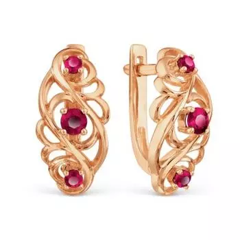 Серьги с рубинами Линии Любви