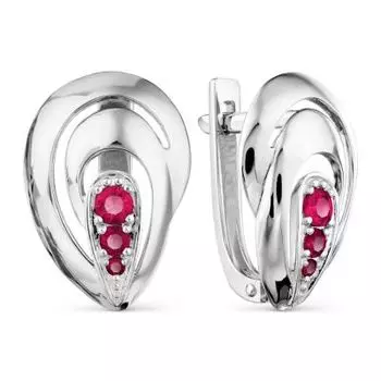 Серьги с рубинами Линии Любви